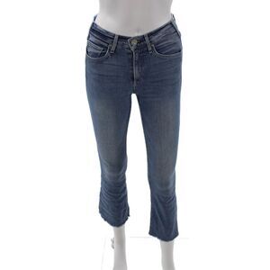 McGuire Womens Cropped Skinny Jeans Blue Mid Rise Button Size 25